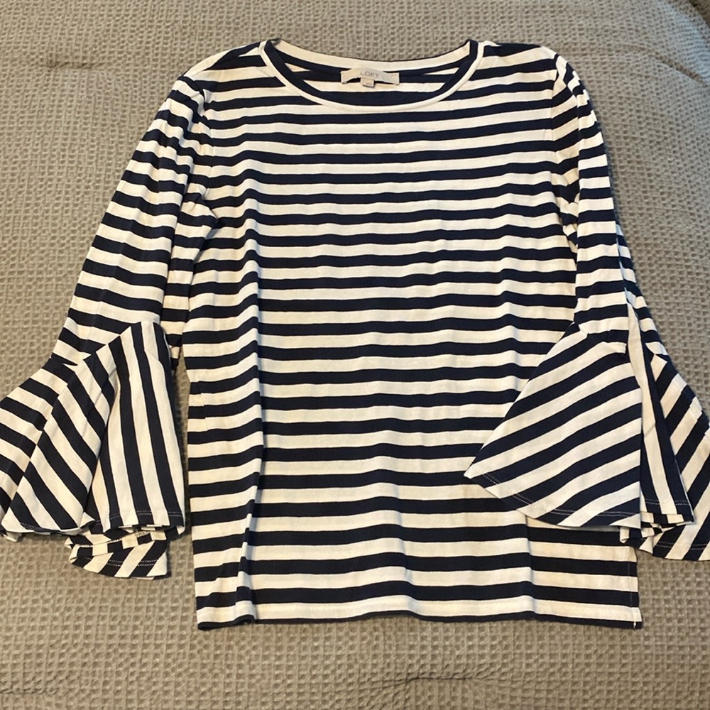 Navy Striped Loft Blouse